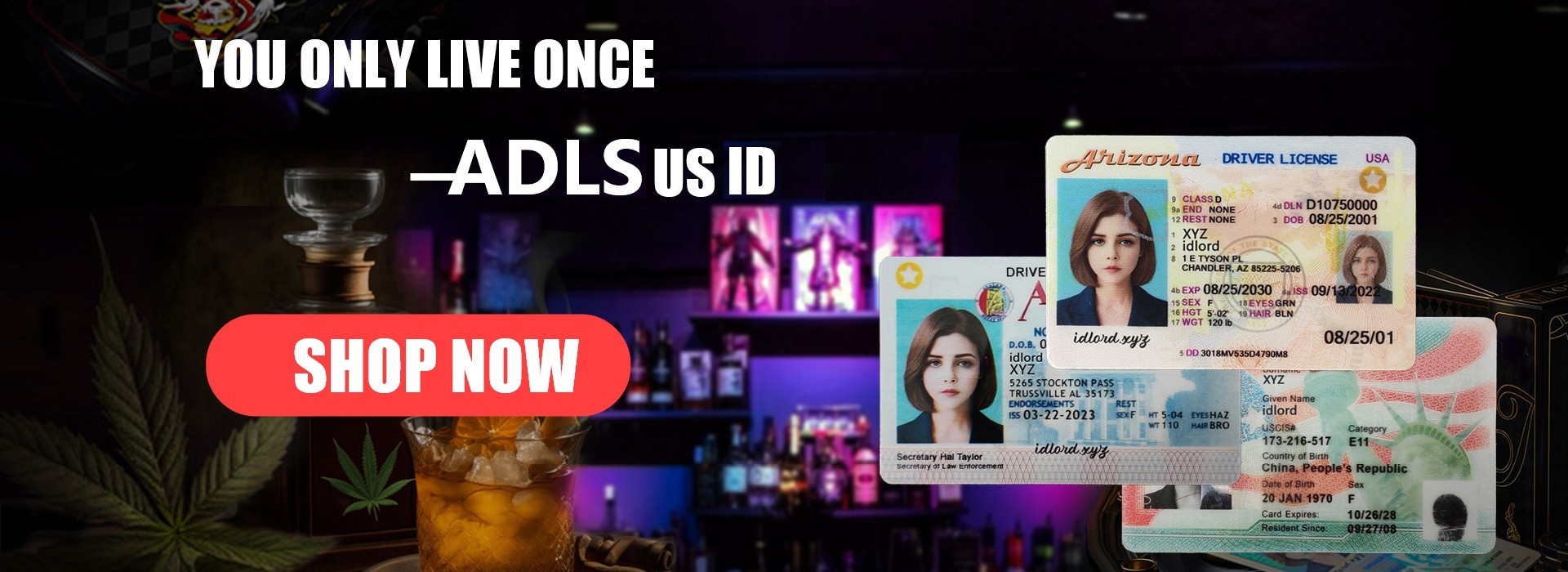 ADLS, US authentic driver license, authentic scannable ids