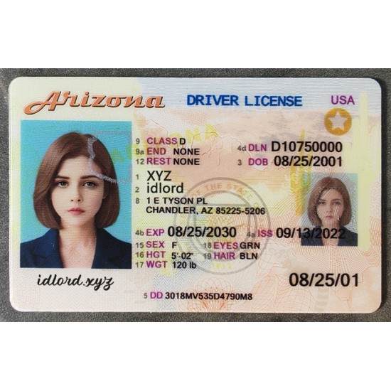 Arizona Authentic id front side Arizona Authentic id front side