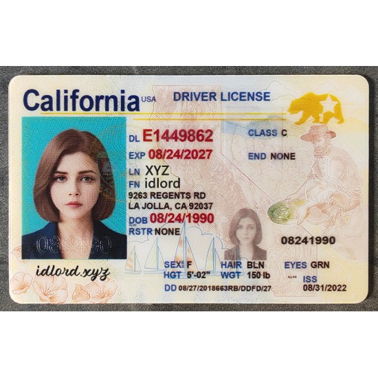 California Authentic id front side California Authentic id front side