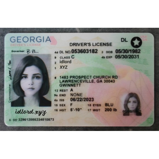 Georgia Authentic id front side Georgia Authentic id front side