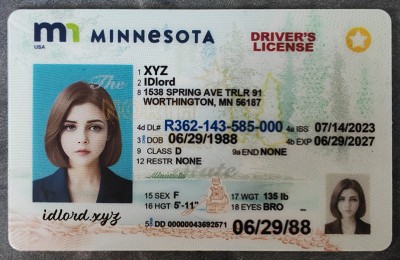 Minnesota Authentic id front side