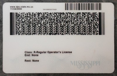 Mississippi Authentic Dirvers Licence