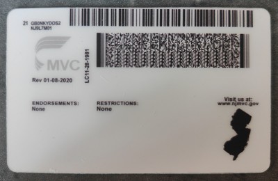 New Jersey Authentic Dirvers Licence