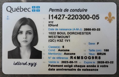 Quebec Authentic id front side