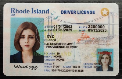 Rhode Island Authentic id front side