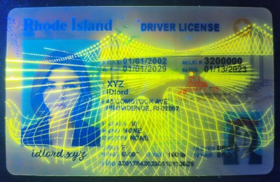 Rhode Island Authentic Dirvers Licence