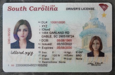 South Carolina Authentic id front side