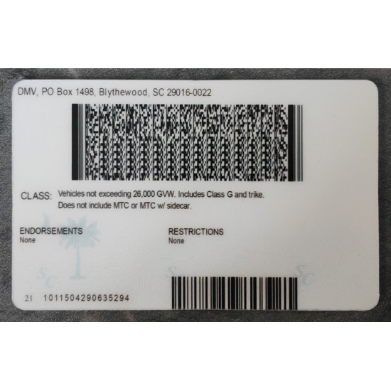 South Carolina Authentic IDs South Carolina Authentic IDs