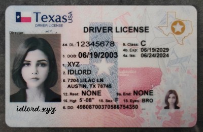 Texas Authentic id front side