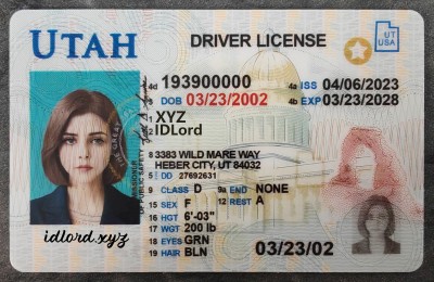 Utah Authentic id front side
