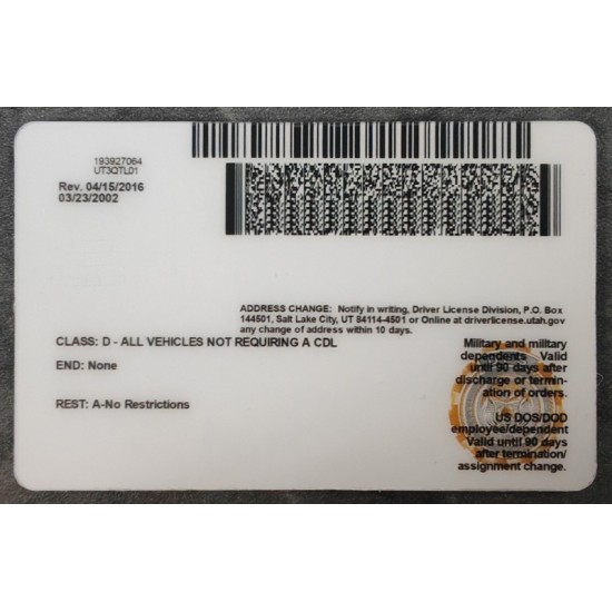 Utah Authentic Dirvers Licence Utah Authentic Dirvers Licence