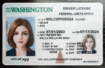 Washington Authentic id front side